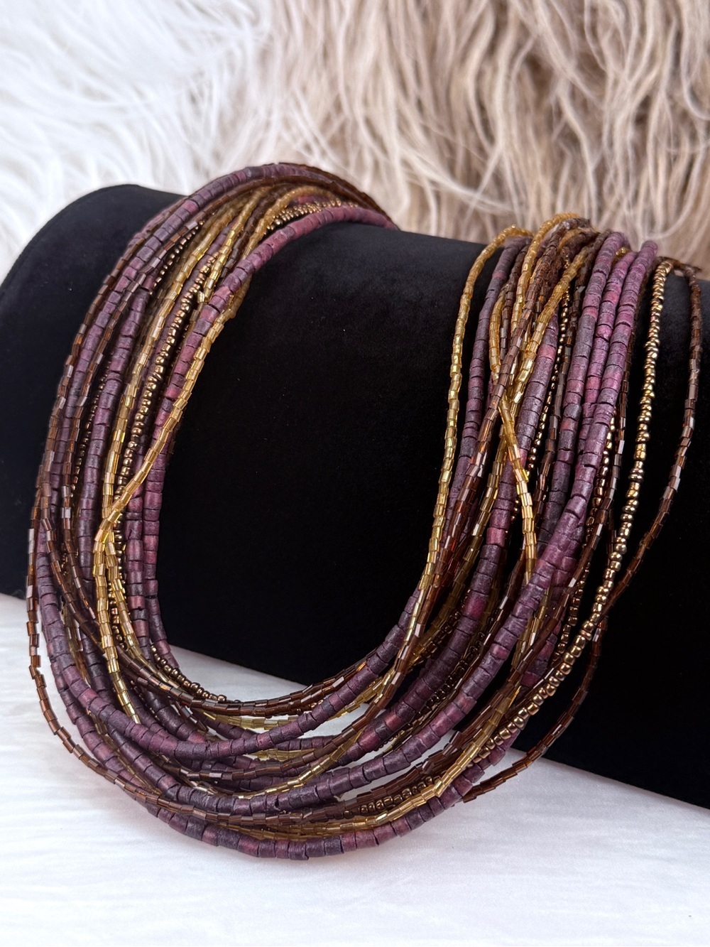 Pretty multi stranded, bohemian chic costume necklace